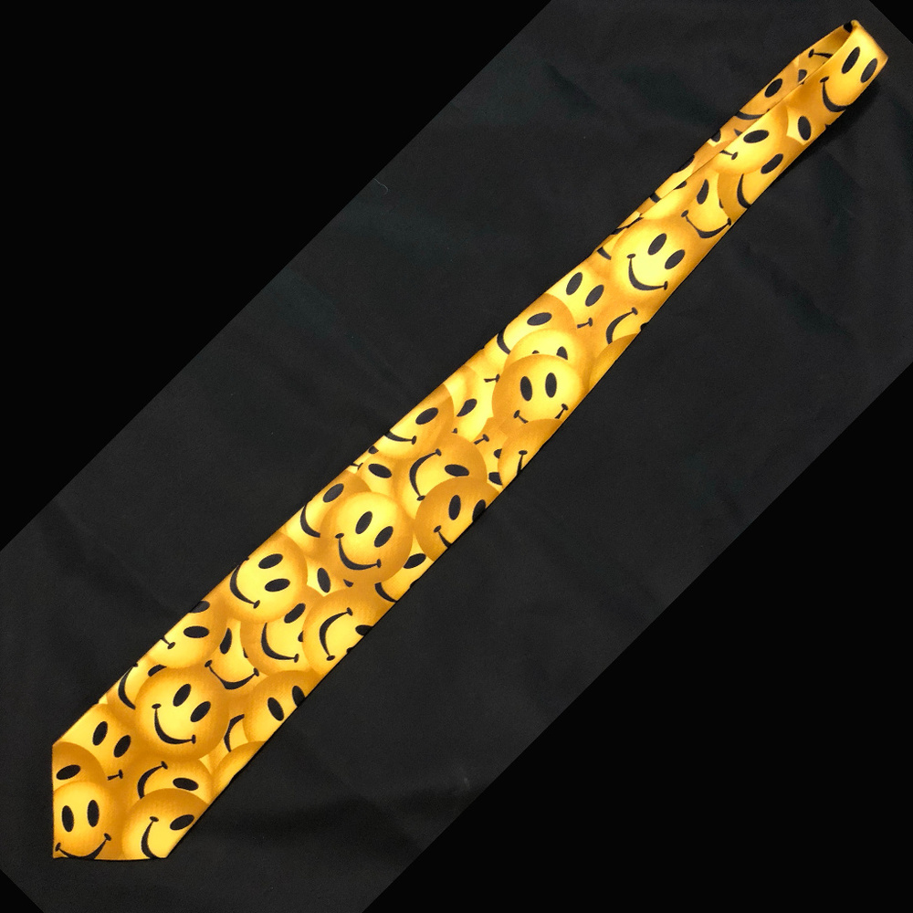 Vintage Ralph Marlin Smiley Face Tie "Be Happy"